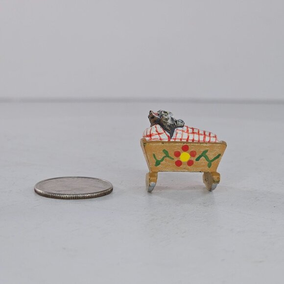 Fritz Bermann Vienna Bronze Cat In Cradle Cold Painted Kitten Tucked Into Bed - Picture 8 of 8